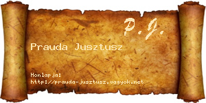 Prauda Jusztusz névjegykártya
